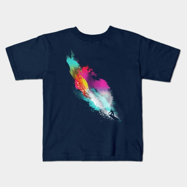 splash surfing Kids T-Shirt by kharmazero